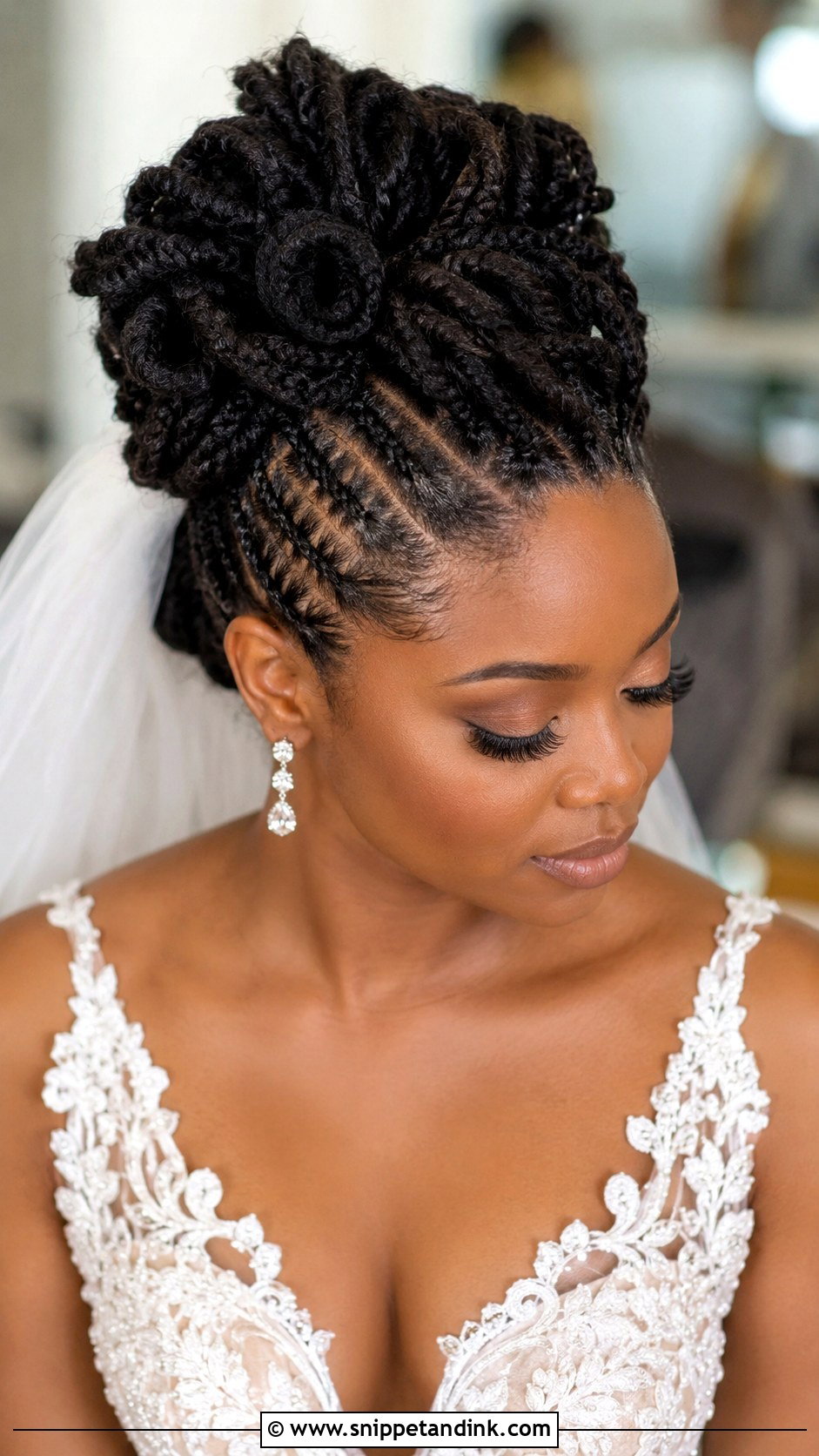 Braided Loc Updo - Snippet and Ink - 25 Locs Wedding Hairstyles Brides