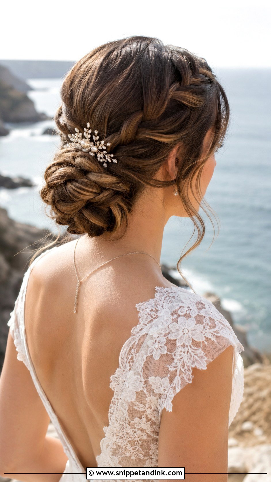 Braided Low Bun - Snippet and Ink - 20 Elopement Hairstyles