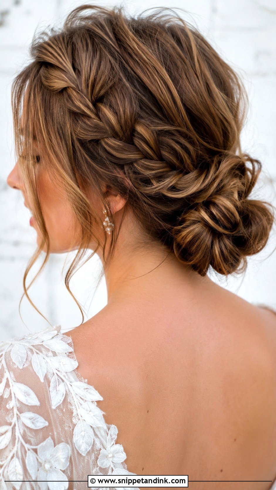 Braided Low Bun - Snippet and Ink - 20 Kim K Wedding Hair Ideas