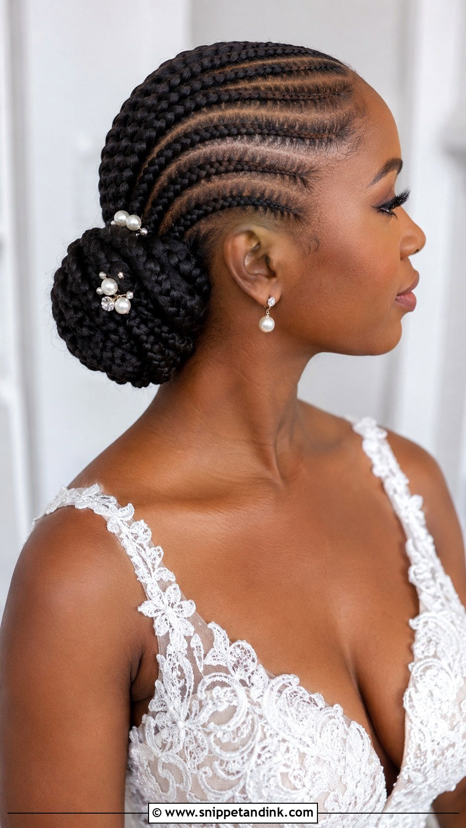 Braided Low Bun - Snippet and Ink - 20 Low Bun Wedding Hair Black Women Ideas