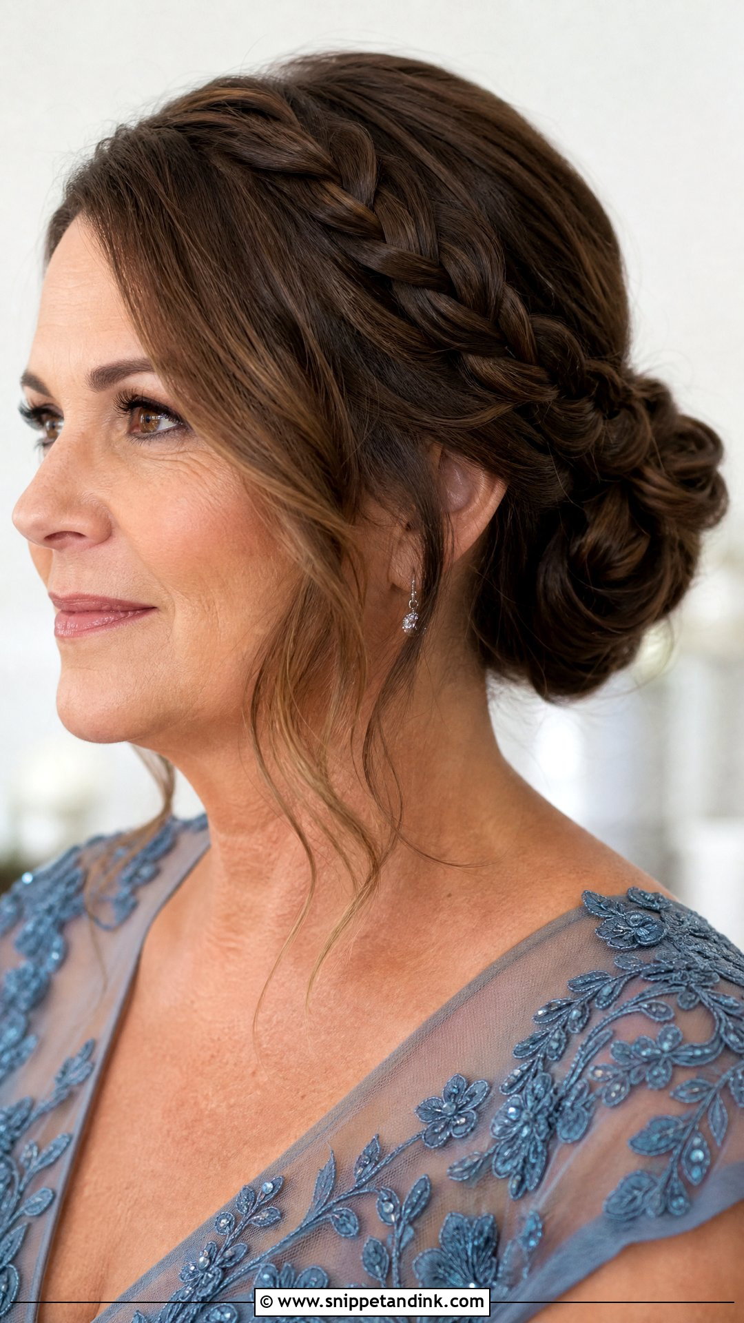Braided Low Bun - Snippet and Ink - 20 Mother Hairstyles for Wedding