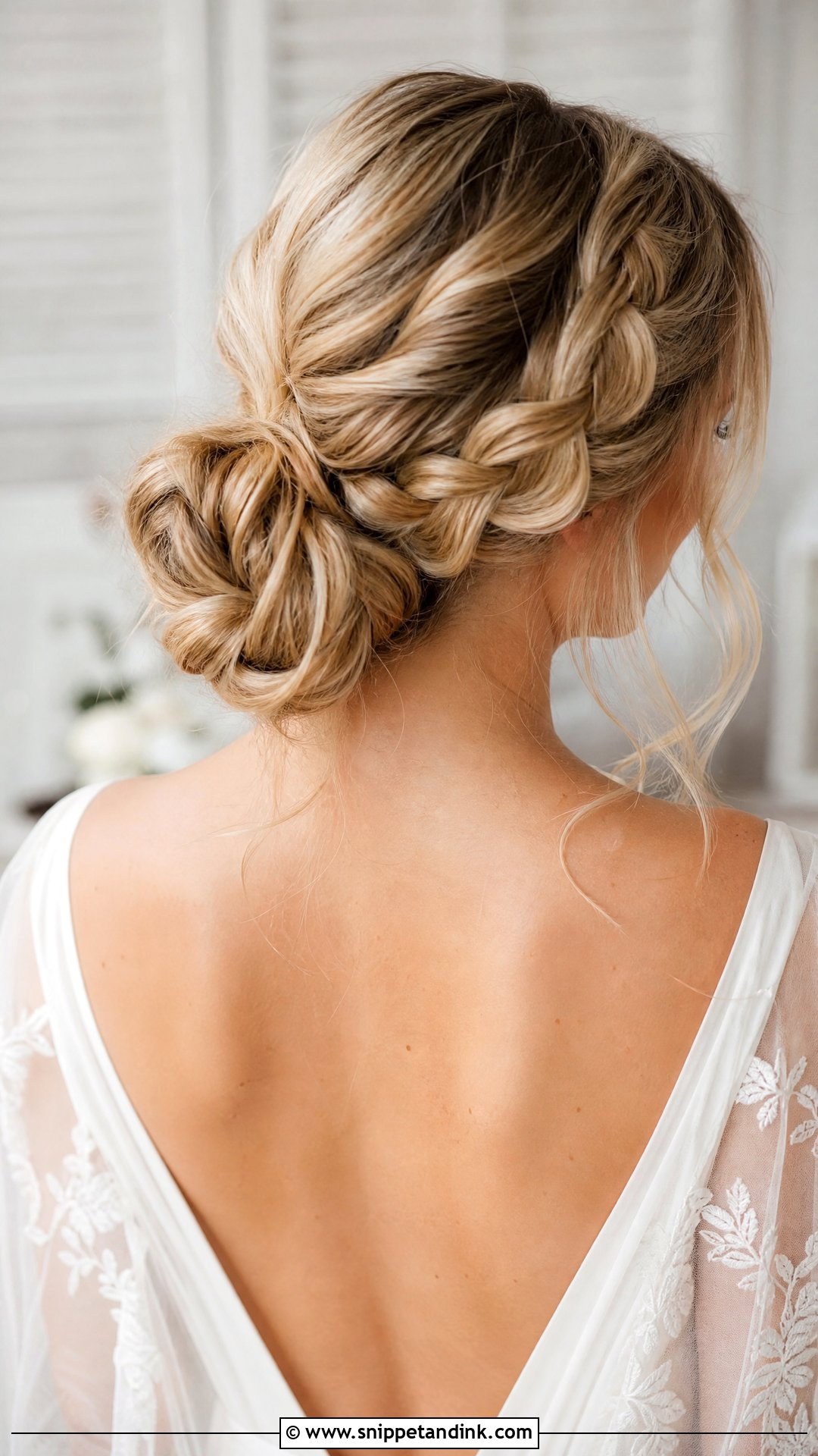 Braided Low Bun - Snippet and Ink - 20 Simple Bridal Hairstyles