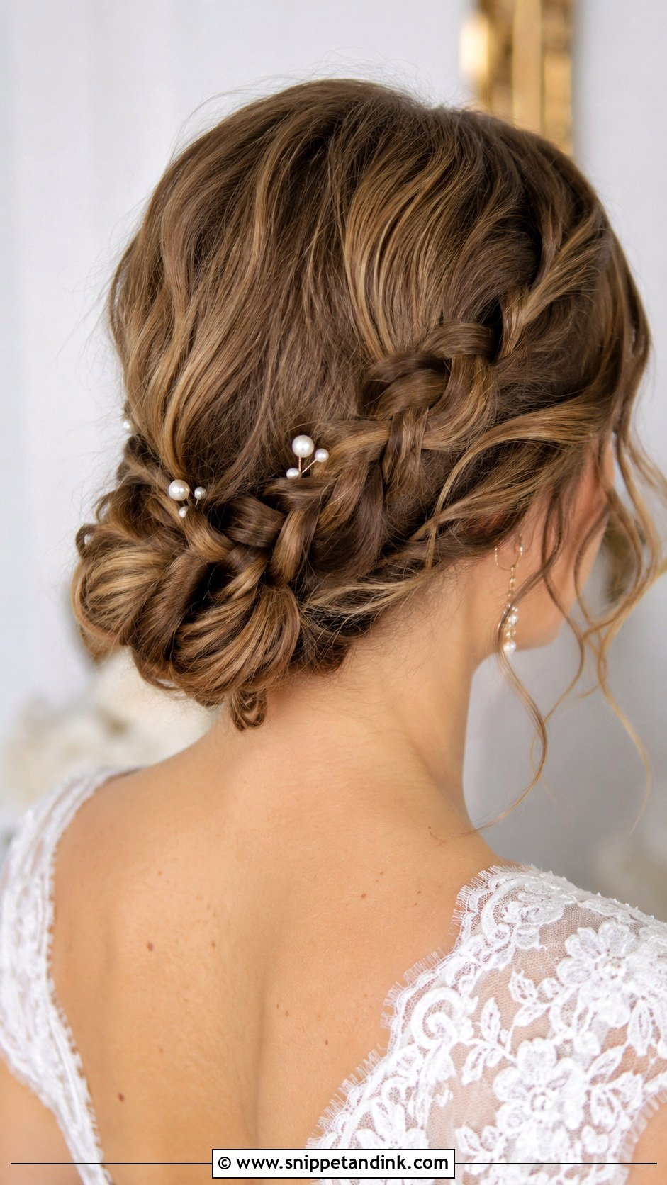 Braided Low Bun - Snippet and Ink - 25 Bridal Updo Hairstyles