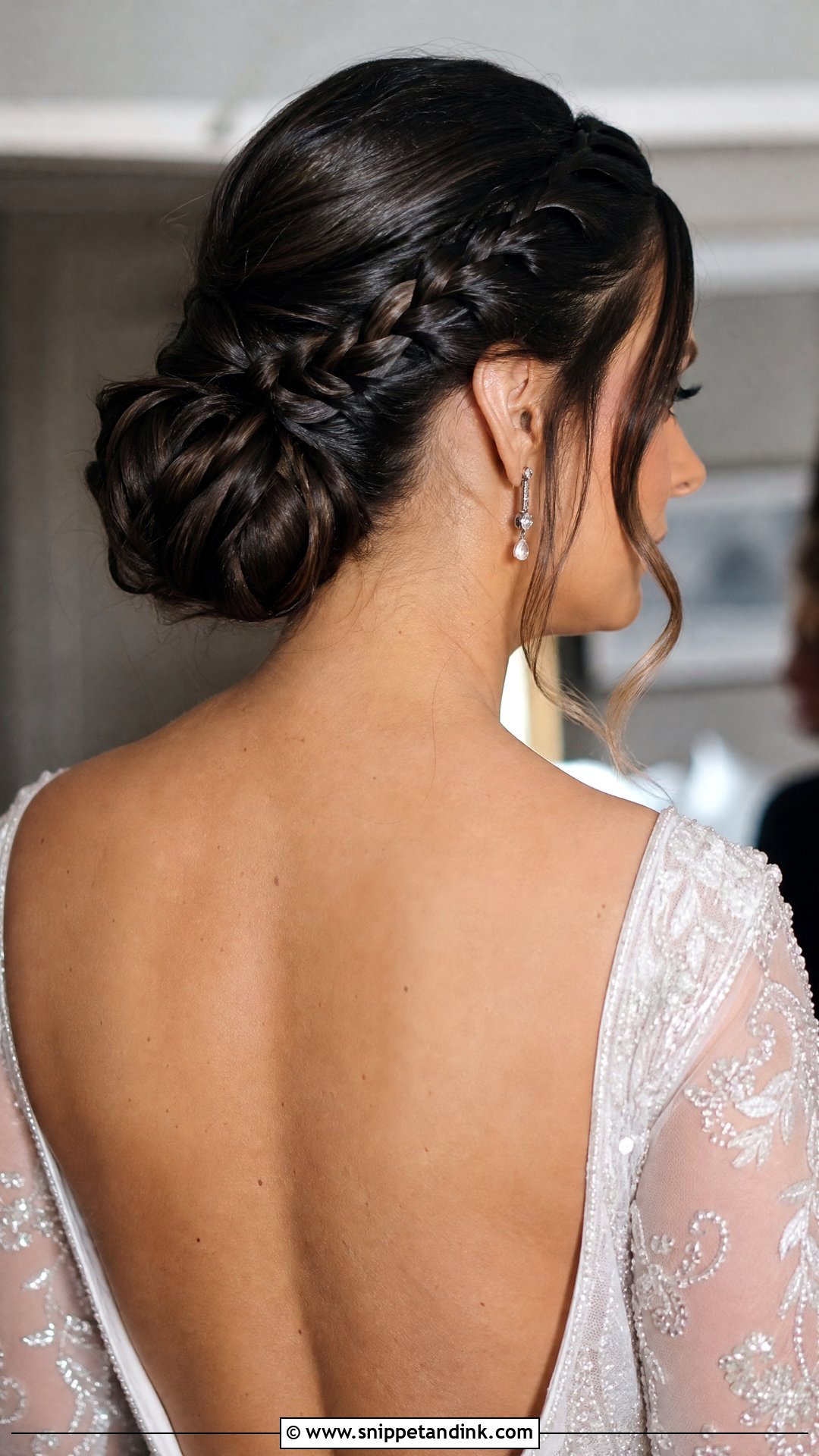 Braided Low Bun - Snippet and Ink - 20 Bridal Braid Hairstyles