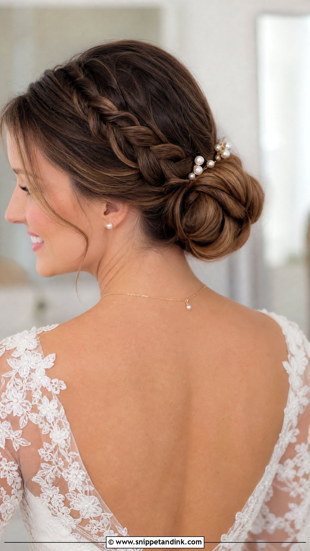 Braided Low Bun - Snippet and Ink - 20 Bridal Low Bun Hairstyles