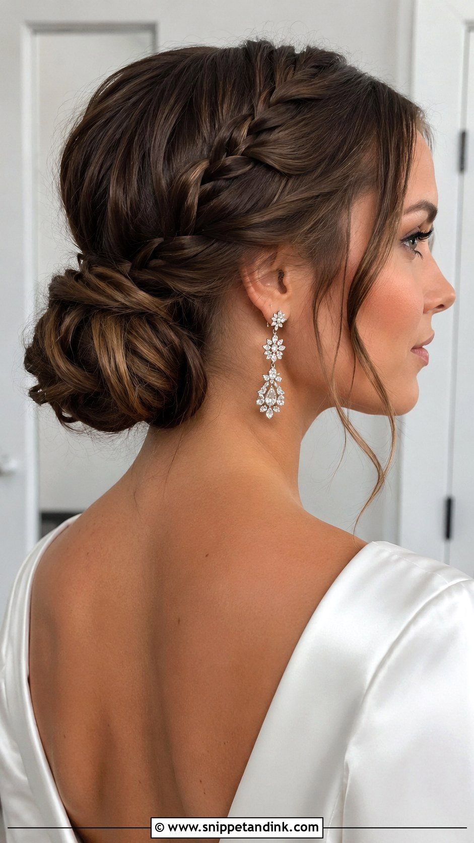 Braided Low Bun - Snippet and Ink - 25 Wedding Hair Braid Ideas