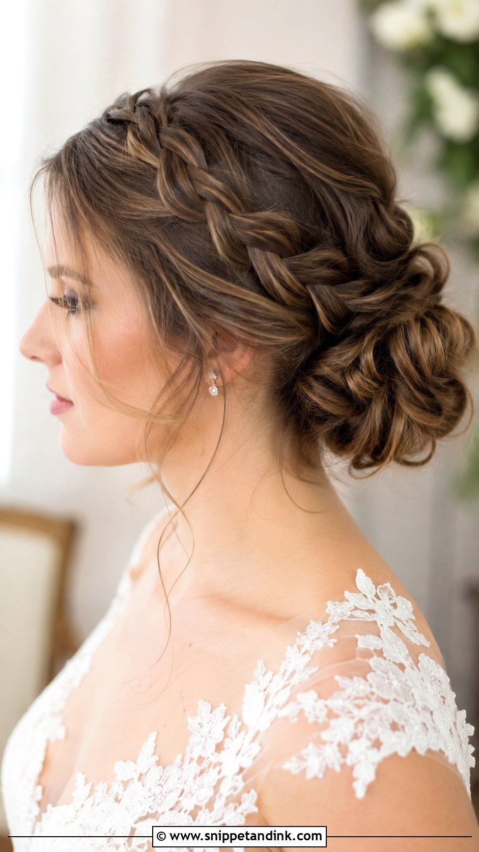 Braided Low Bun - Snippet and Ink - 30 Hairstyles for Bride