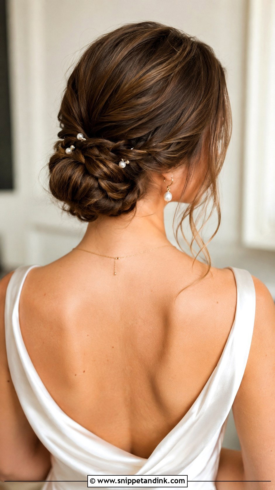 Braided Low Bun - Snippet and Ink - 30 Low Bun Bridal Hair Ideas