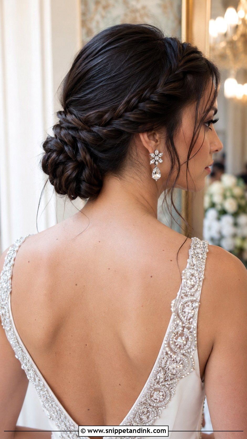 Braided Low Bun - Snippet and Ink - 20 Bride Braid Ideas