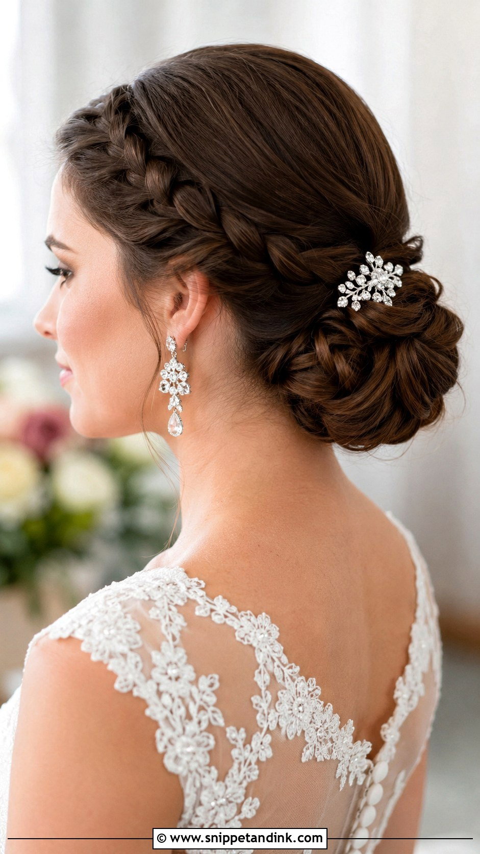 Braided Low Bun - Snippet and Ink - 30 Wedding Braid Hairstyles