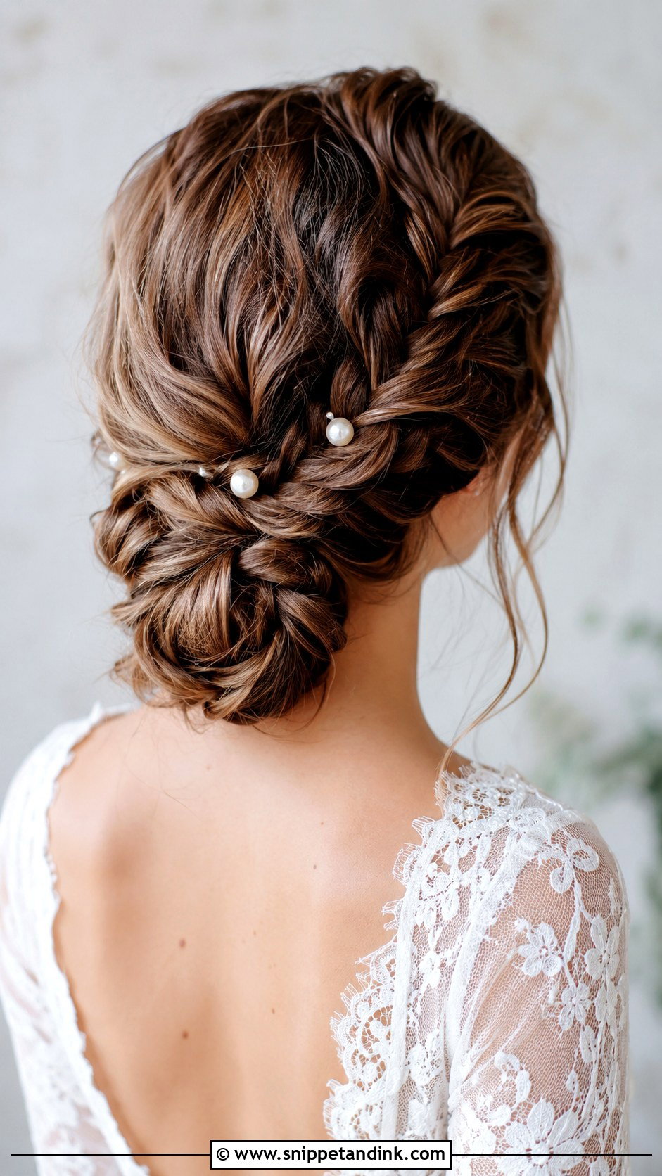 Braided Low Bun - Snippet and Ink - 35 Low Bun Wedding Hair Ideas