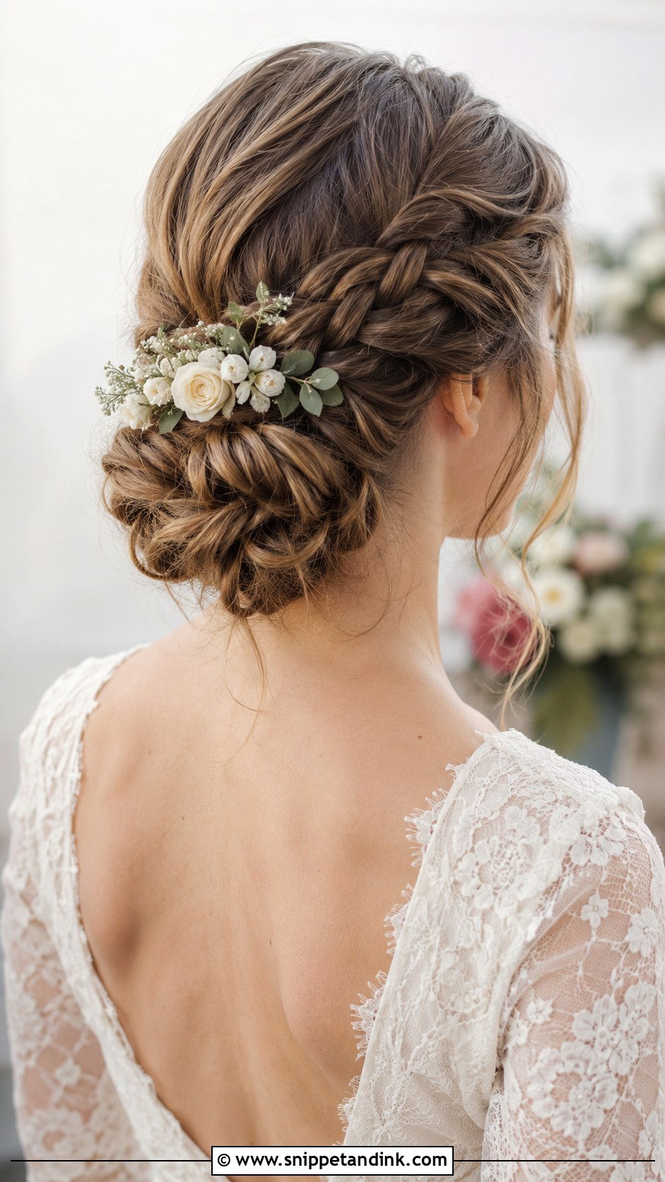 Braided Low Bun - Snippet and Ink - 35 Wedding Hair Updo Ideas