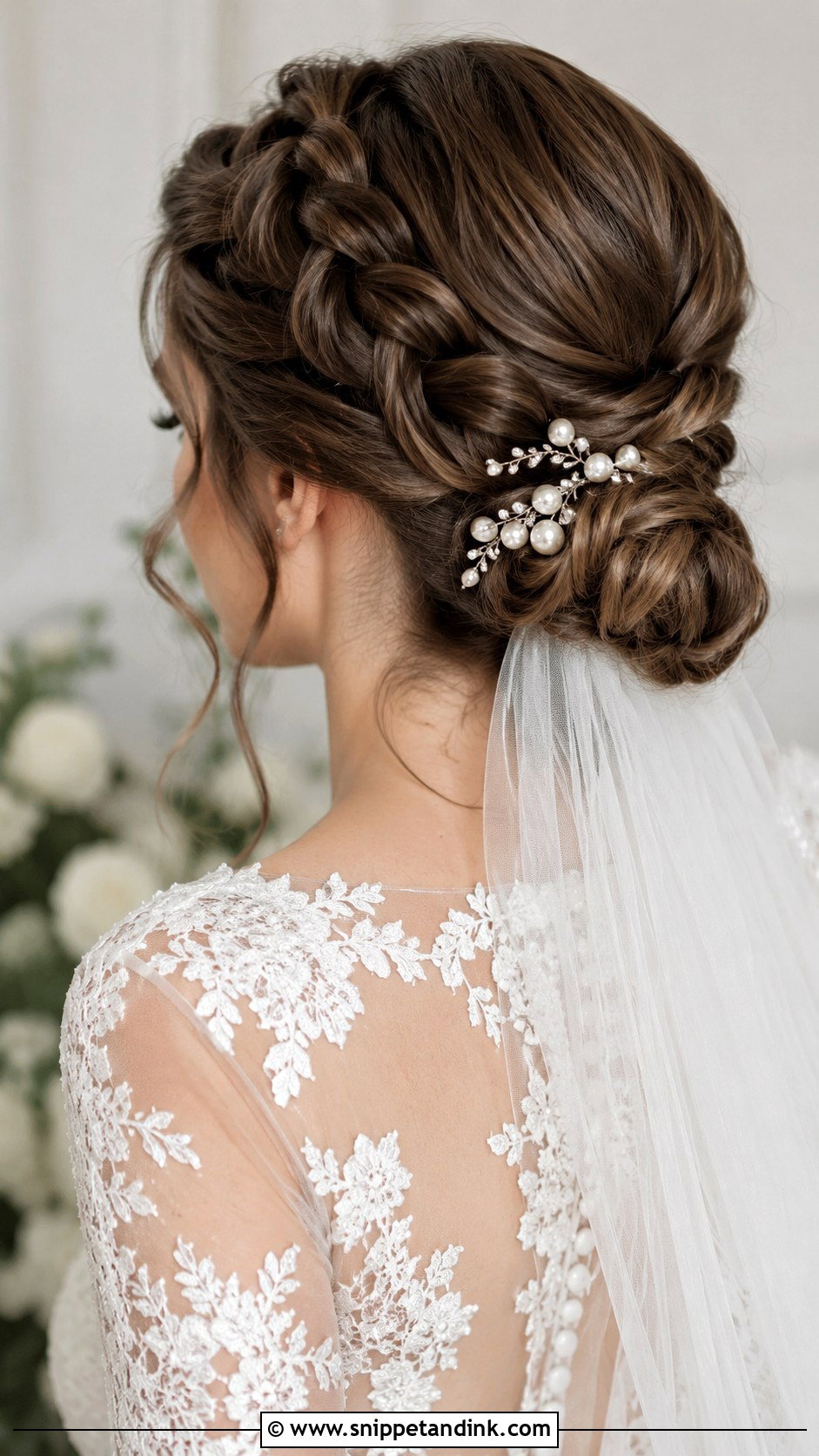 Braided Low Bun - Snippet and Ink - 20 Long Hair Wedding Hairstyle Ideas