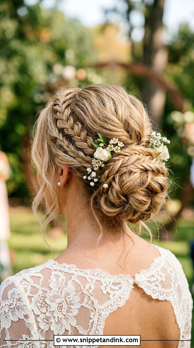 Braided Low Bun - Snippet and Ink - 20 Bride Low Bun Hairstyles