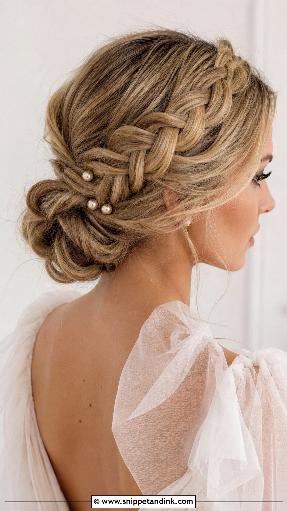 Braided Low Bun Bridal Hair - Snippet and Ink - 20 Clean Bridal Hair Ideas