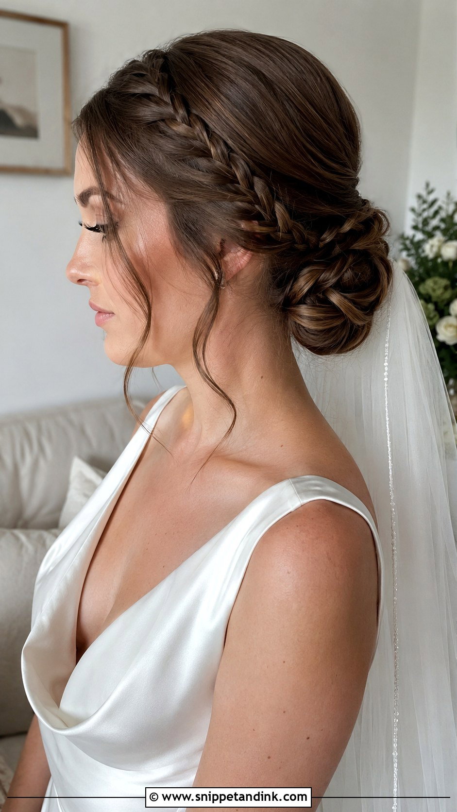 Braided Low Bun Bridal Style - Snippet and Ink - 25 Bridal Braided Hairstyles
