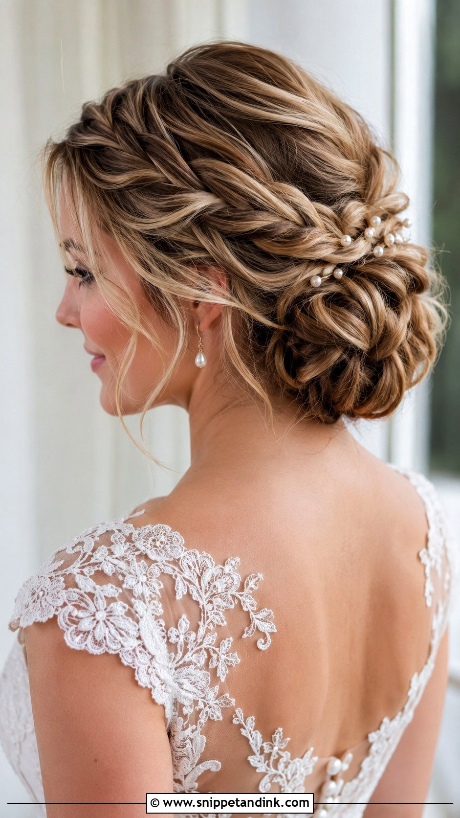 Braided Low Bun Bridal Updo - Snippet and Ink - 20 Brides Updo Hairstyles