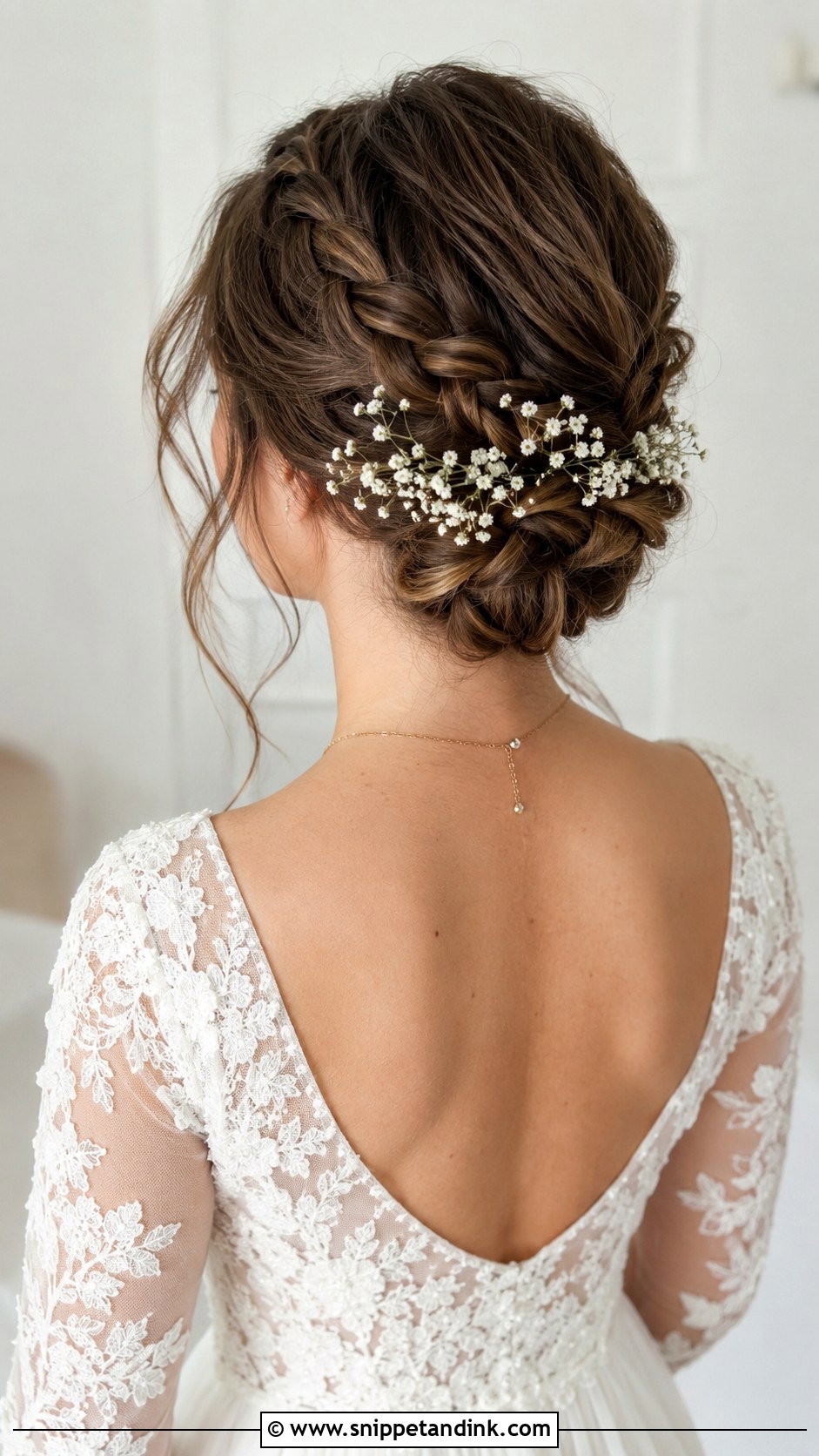Braided Low Bun Bridal Updo - Snippet and Ink - 20 Pulled Back Wedding Hair Ideas