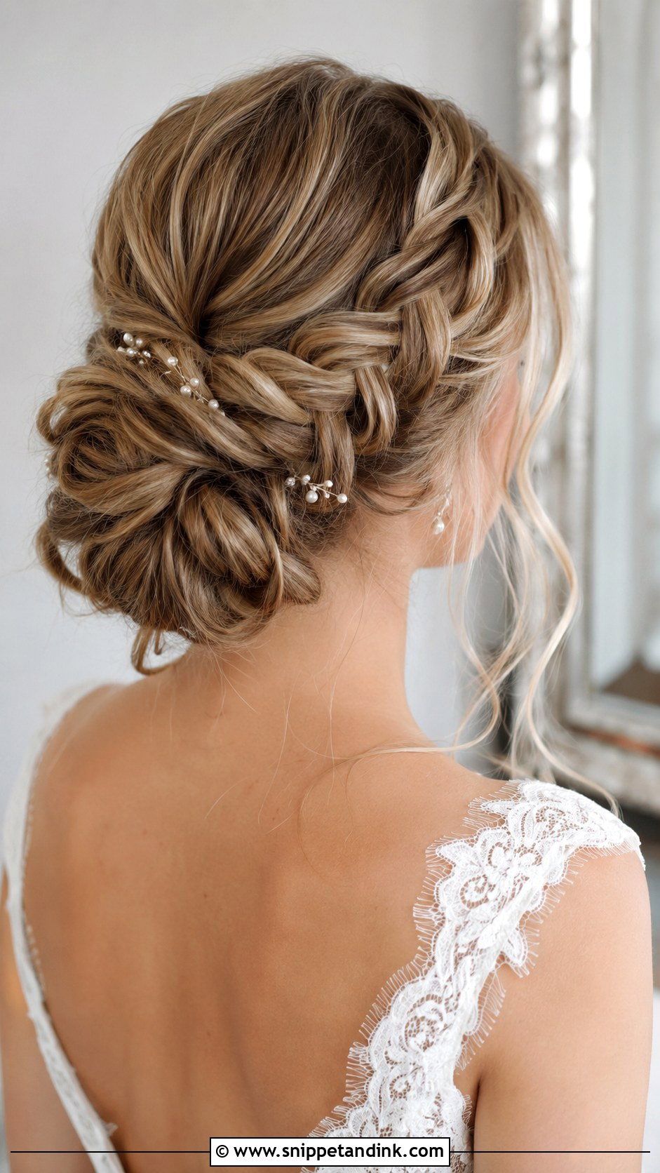 Braided Low Bun Bridal Updo For Long Hair - Snippet and Ink - 20 Elegant Bridal Updo Hairstyles for Long Hair Wedding