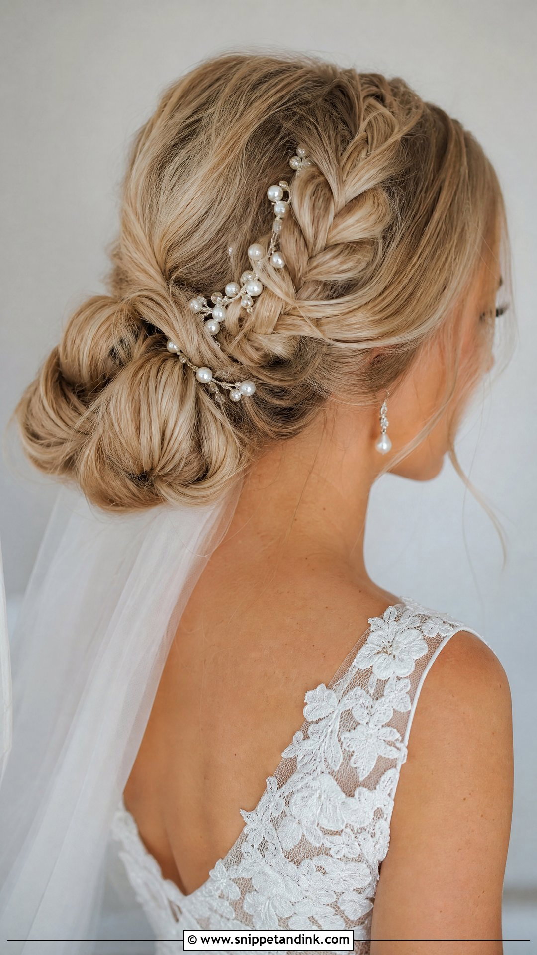 Braided Low Bun Bride Hair - Snippet and Ink - 15 Classy Bride Hair Ideas