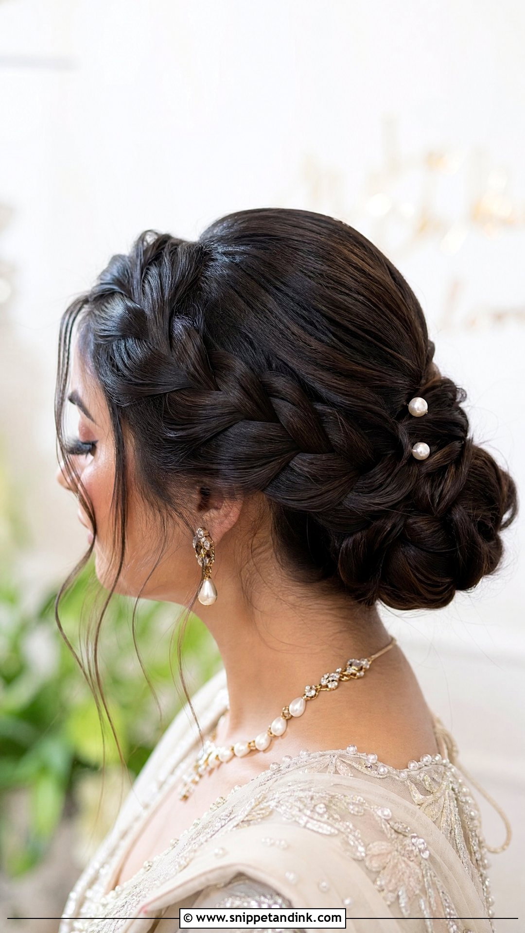 Braided Low Bun Bride Hairstyle - Snippet and Ink - 15 Classy Bride Hairstyles