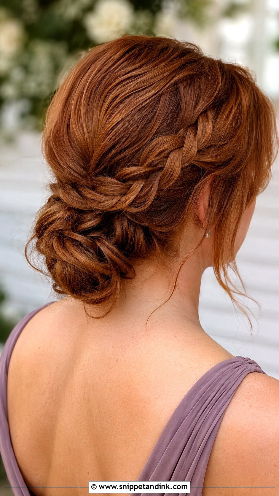 Braided Low Bun Bridesmaid Hairstyle - Snippet and Ink - 30 Hairstyle for Bridesmaid Ideas