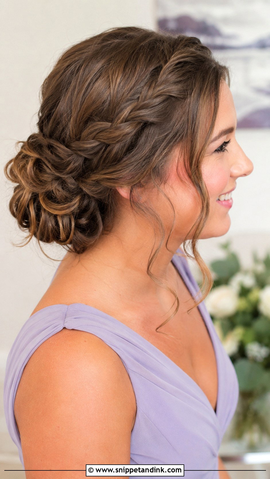 Braided Low Bun Bridesmaid Updo - Snippet and Ink - 25 Bridesmaid Updos
