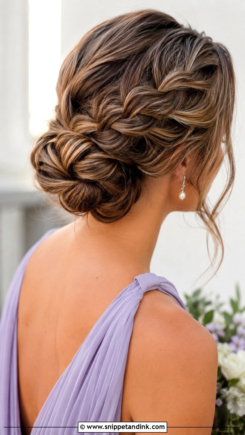 Braided Low Bun Bridesmaid Updo - Snippet and Ink - 35 Bridesmaid Updo Hairstyles