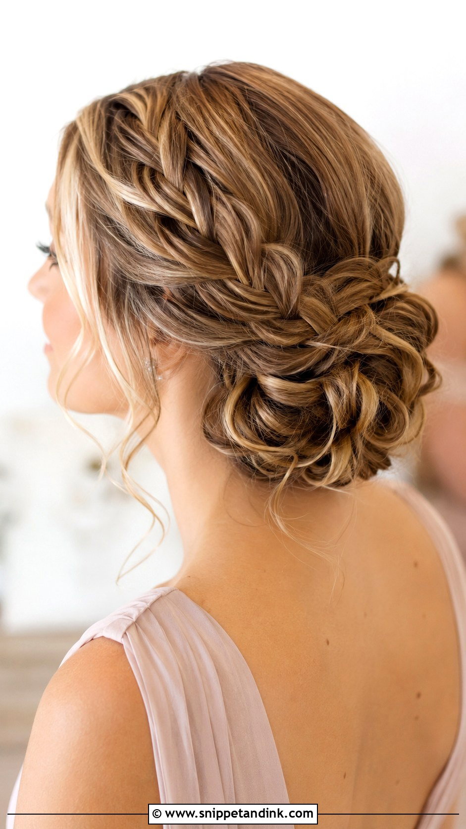 Braided Low Bun Bridesmaid Updo - Snippet and Ink - 20 Updo for Wedding Bridesmaid Ideas