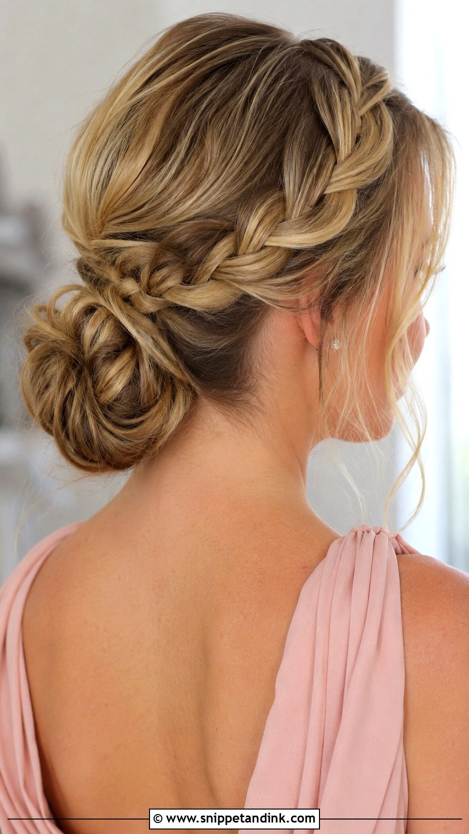 Braided Low Bun Bridesmaid Updo - Snippet and Ink - 20 Updo Hair Styles for Bridesmaids