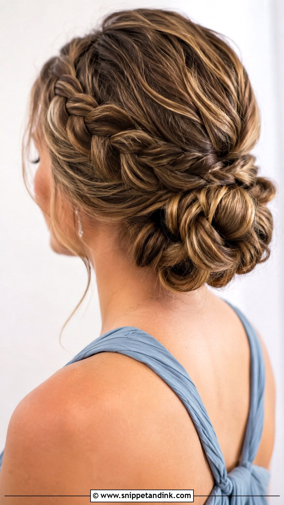 Braided Low Bun Bridesmaid Updo - Snippet and Ink - 20 Updos Bridesmaid Hair