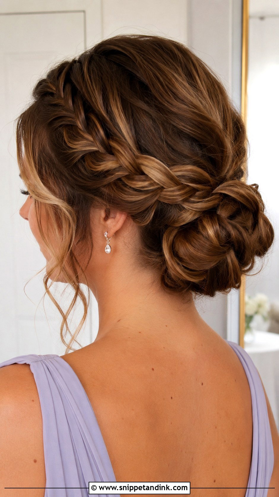 Braided Low Bun Bridesmaid Updo - Snippet and Ink - 20 Wedding Hairstyles for Bridesmaids Updo
