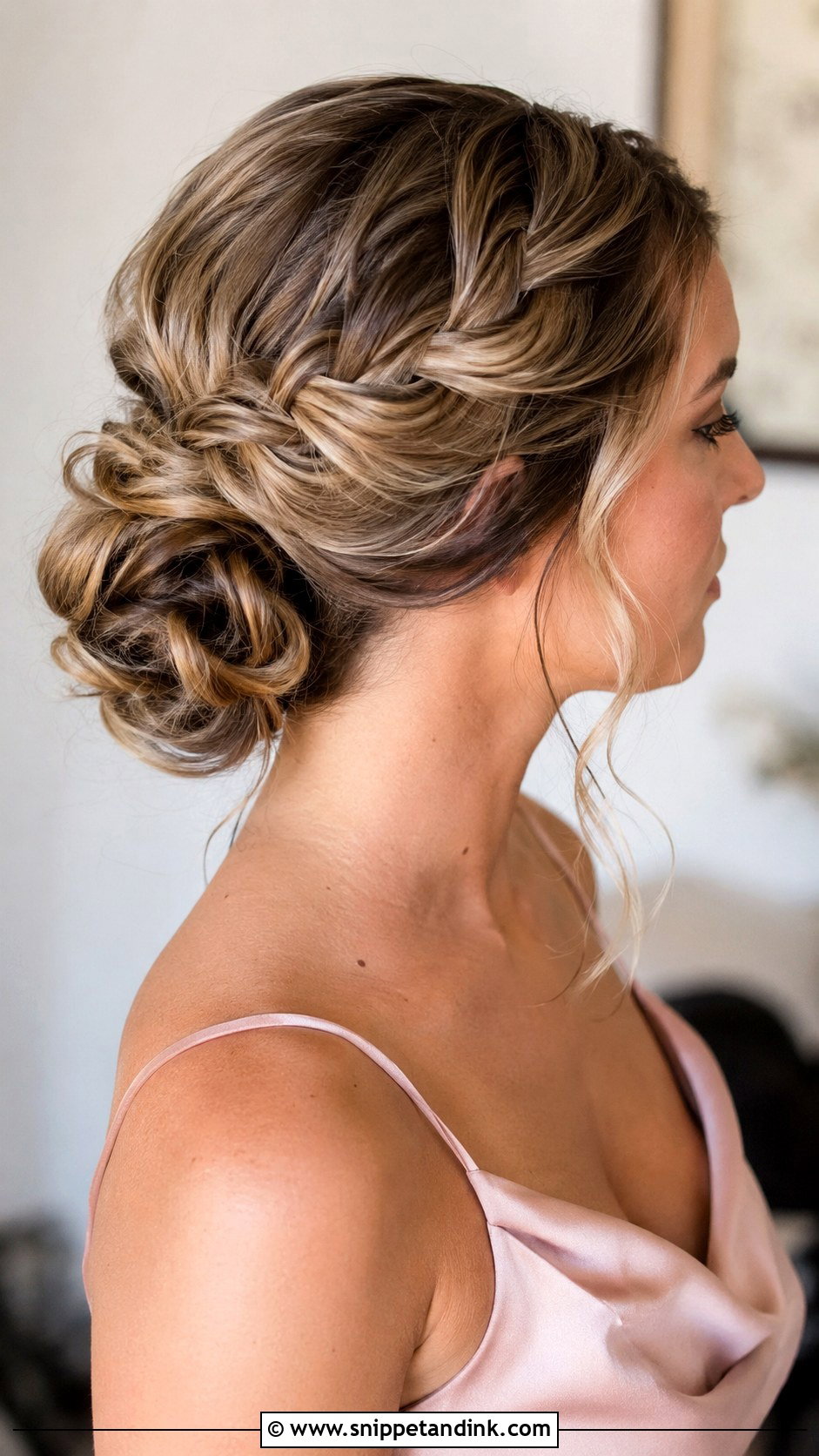 Braided Low Bun Bridesmaid Updo - Snippet and Ink - 20 Bridesmaid Updo Ideas