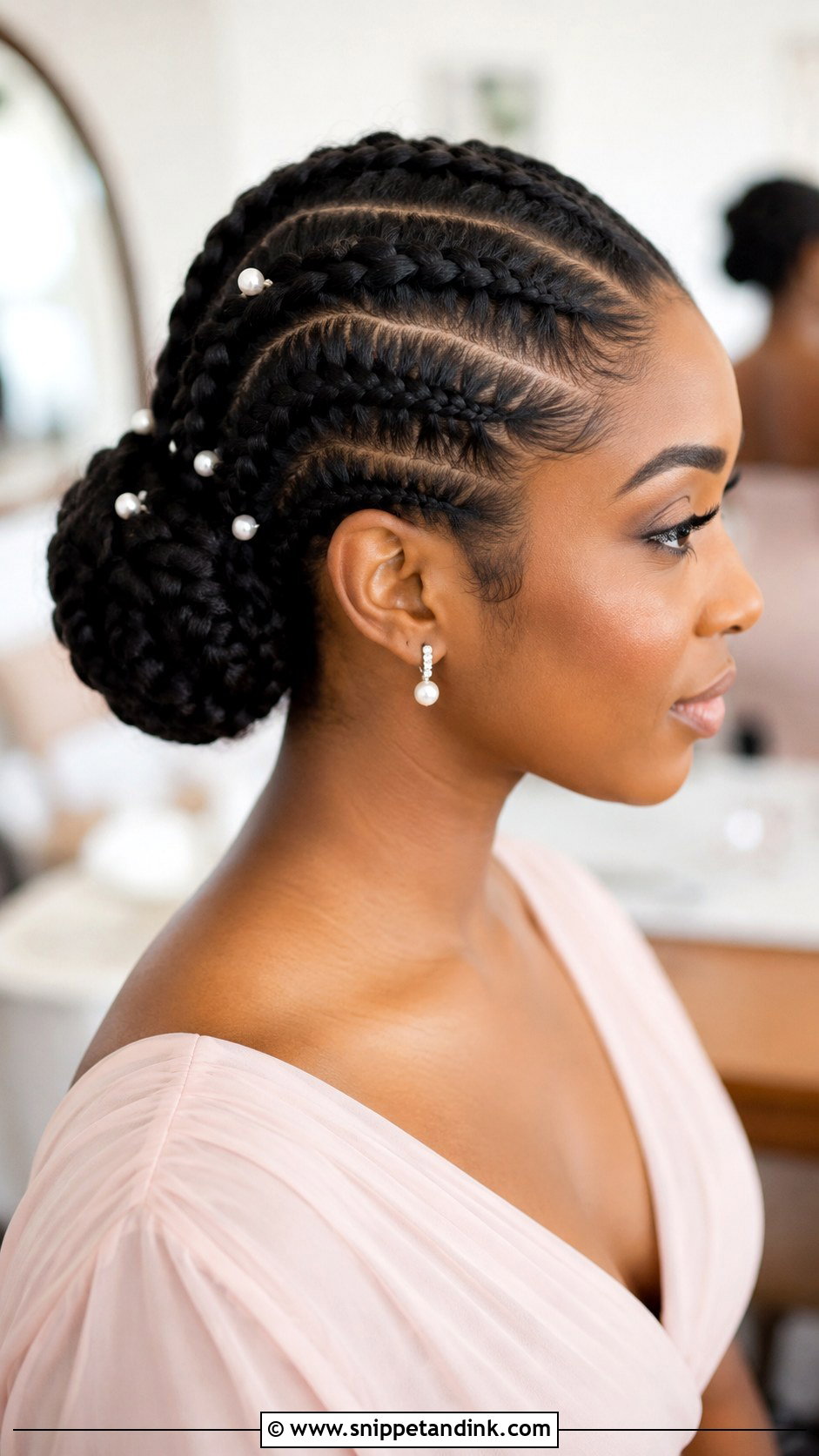 Braided Low Bun For Black Bridesmaid - Snippet and Ink - 20 Bridesmaid Hairstyles Black Hair