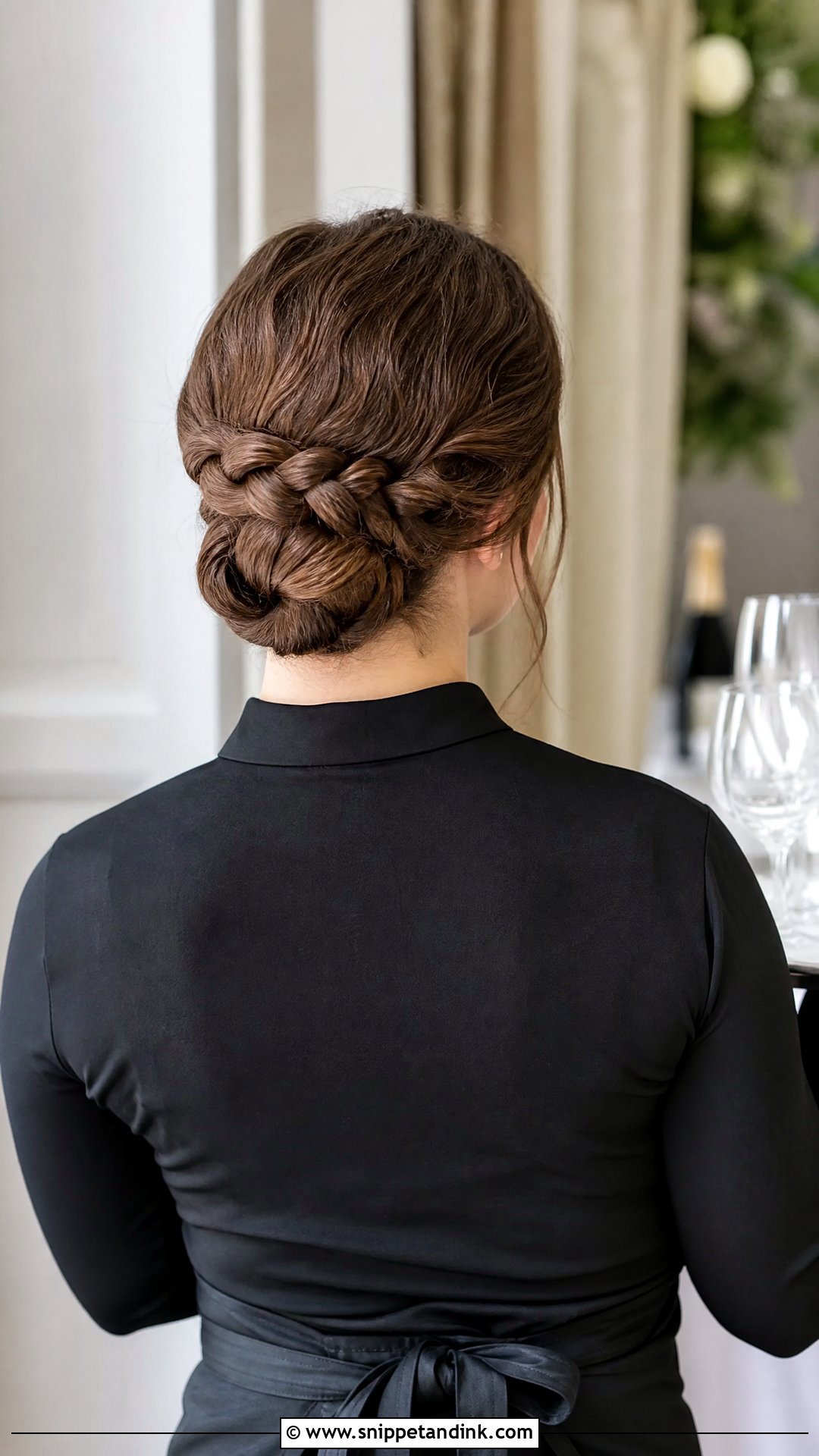 Braided Low Bun For Catering - Snippet and Ink - 15 Catering Hairstyles