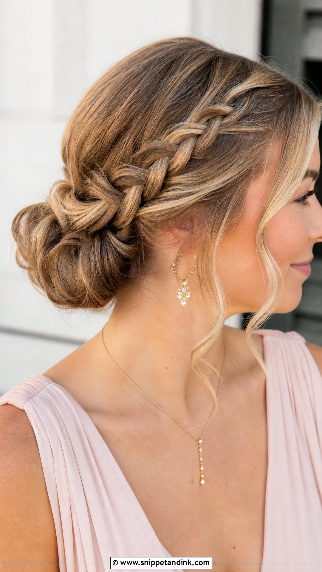 Braided Low Bun For Medium Hair - Snippet and Ink - 15 Easy Wedding Guest Updos for Medium Hair