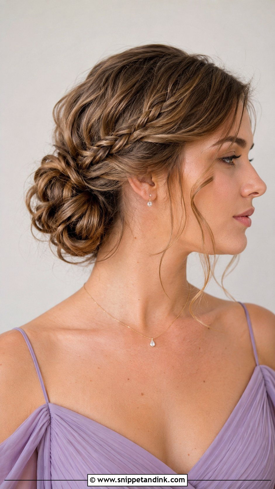 Braided Low Bun For Short Bridesmaid Hair - Snippet and Ink - 20 Short Hair Bridesmaid Hairstyles Updo Low Buns