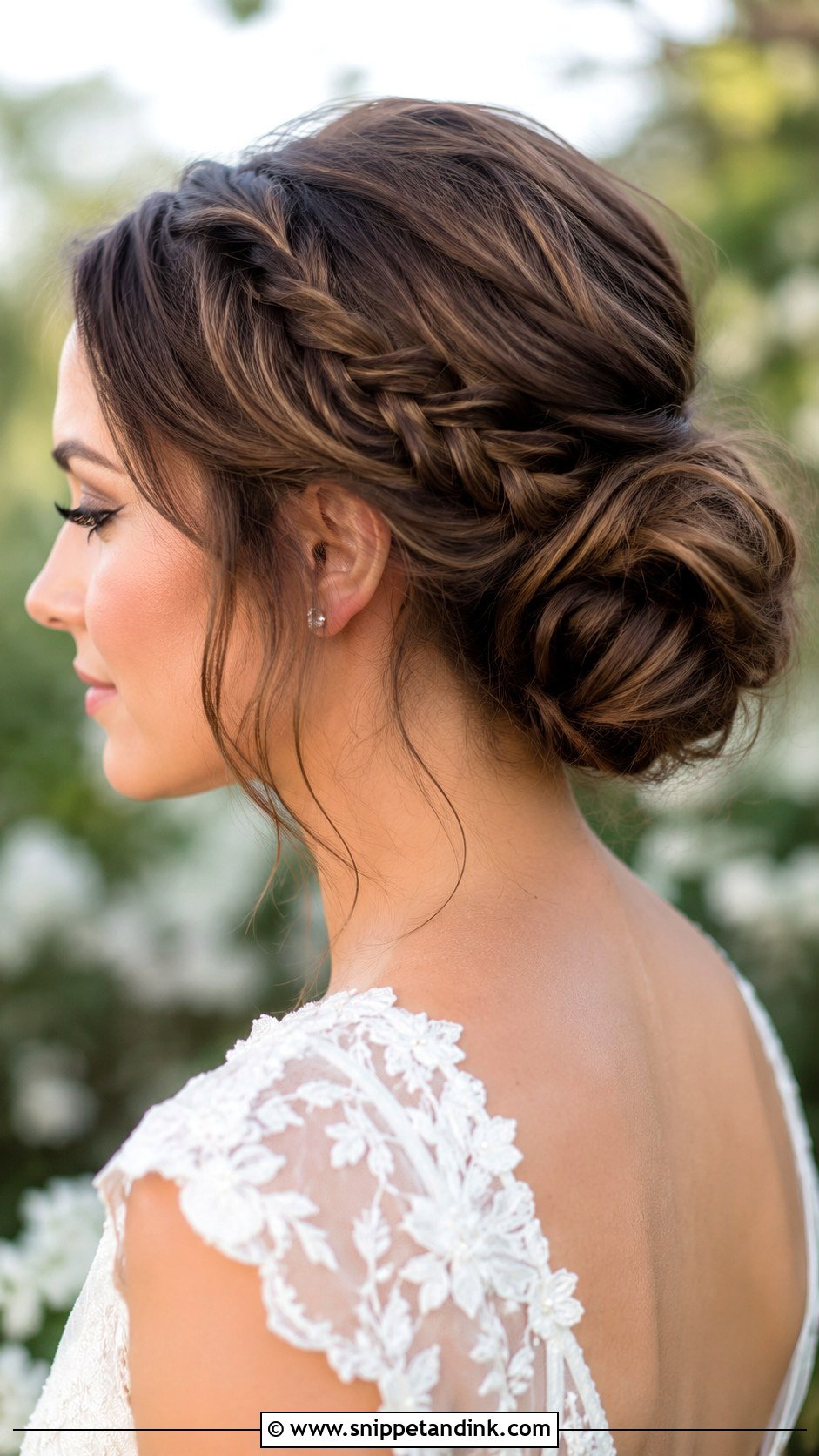 Braided Low Bun For Short Wedding Hair - Snippet and Ink - 15 Low Bun Short Wedding Hair Ideas