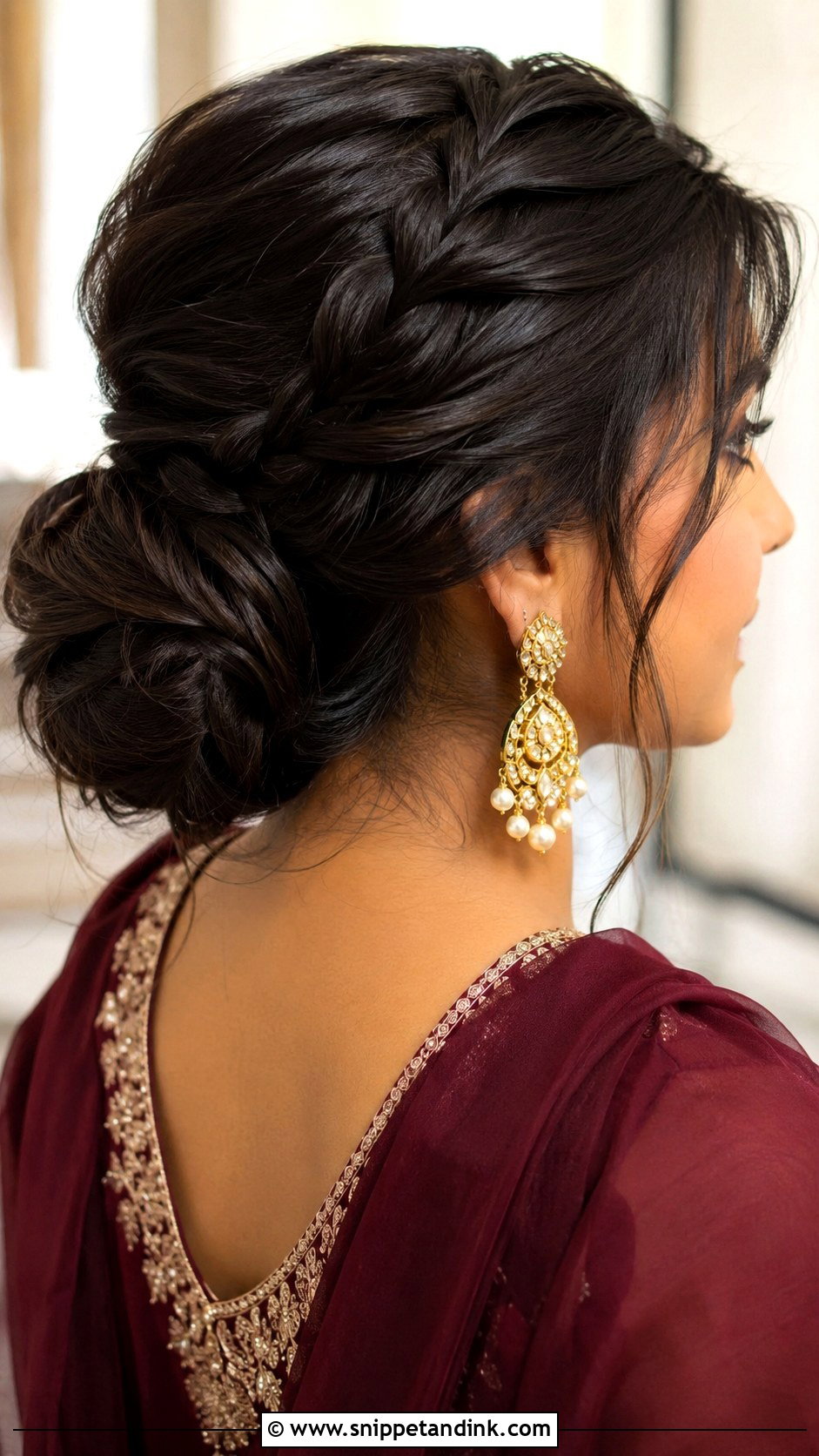 Braided Low Bun For Winter Wedding Guest - Snippet and Ink - 15 Winter Wedding Guest Hairstyles