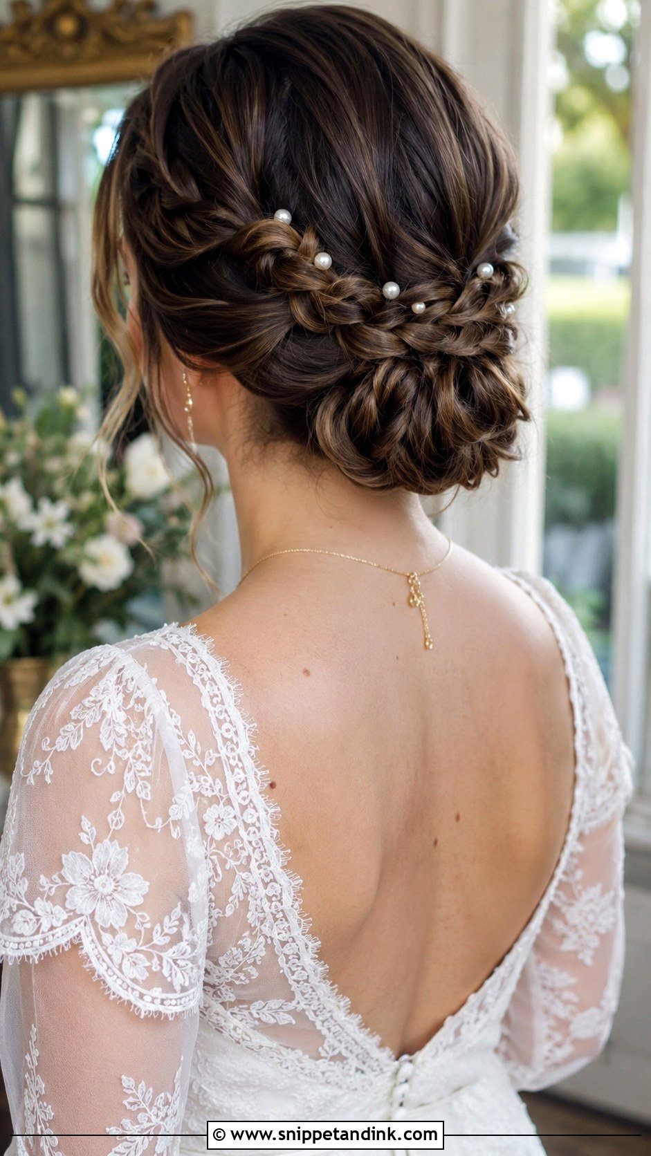 Braided Low Bun Updo - Snippet and Ink - 20 Old Money Wedding Hairstyles