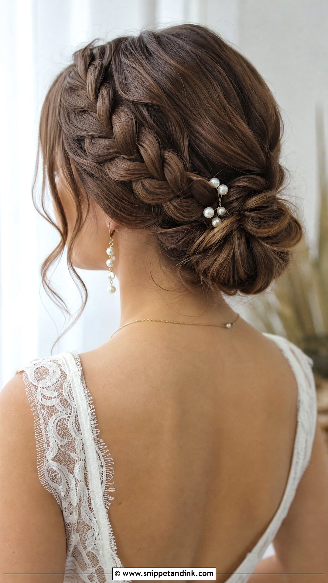 Braided Low Bun Updo - Snippet and Ink - 20 Simple Wedding Updos for Long Hair