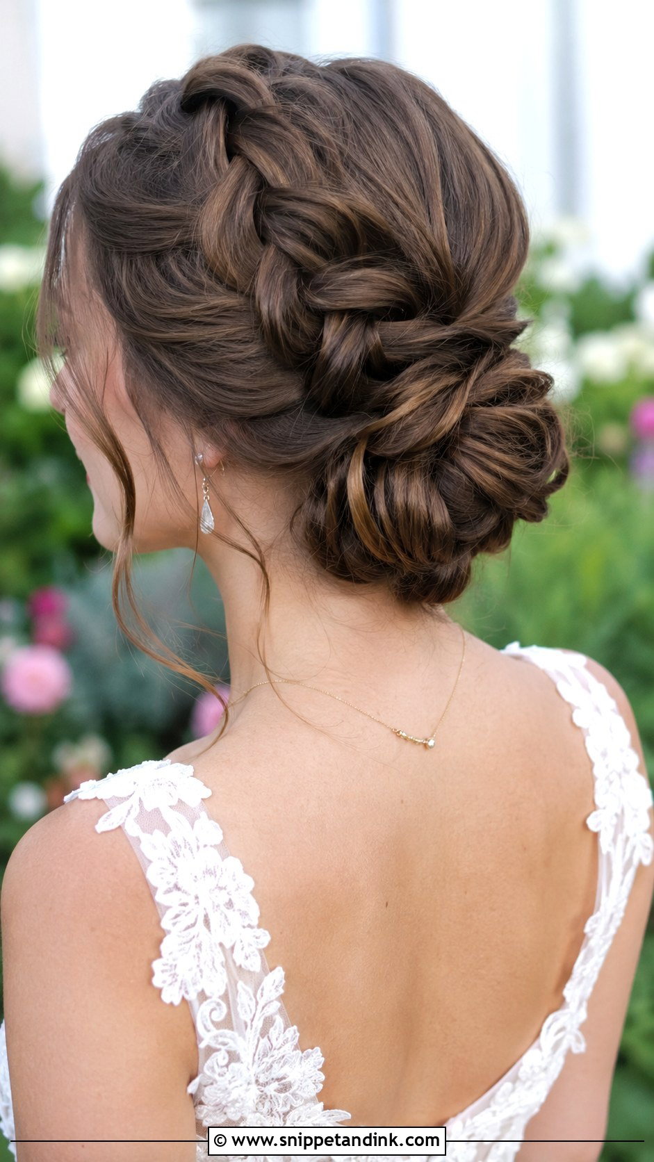 Braided Low Bun Updo - Snippet and Ink - 25 Brunette Wedding Updo Ideas
