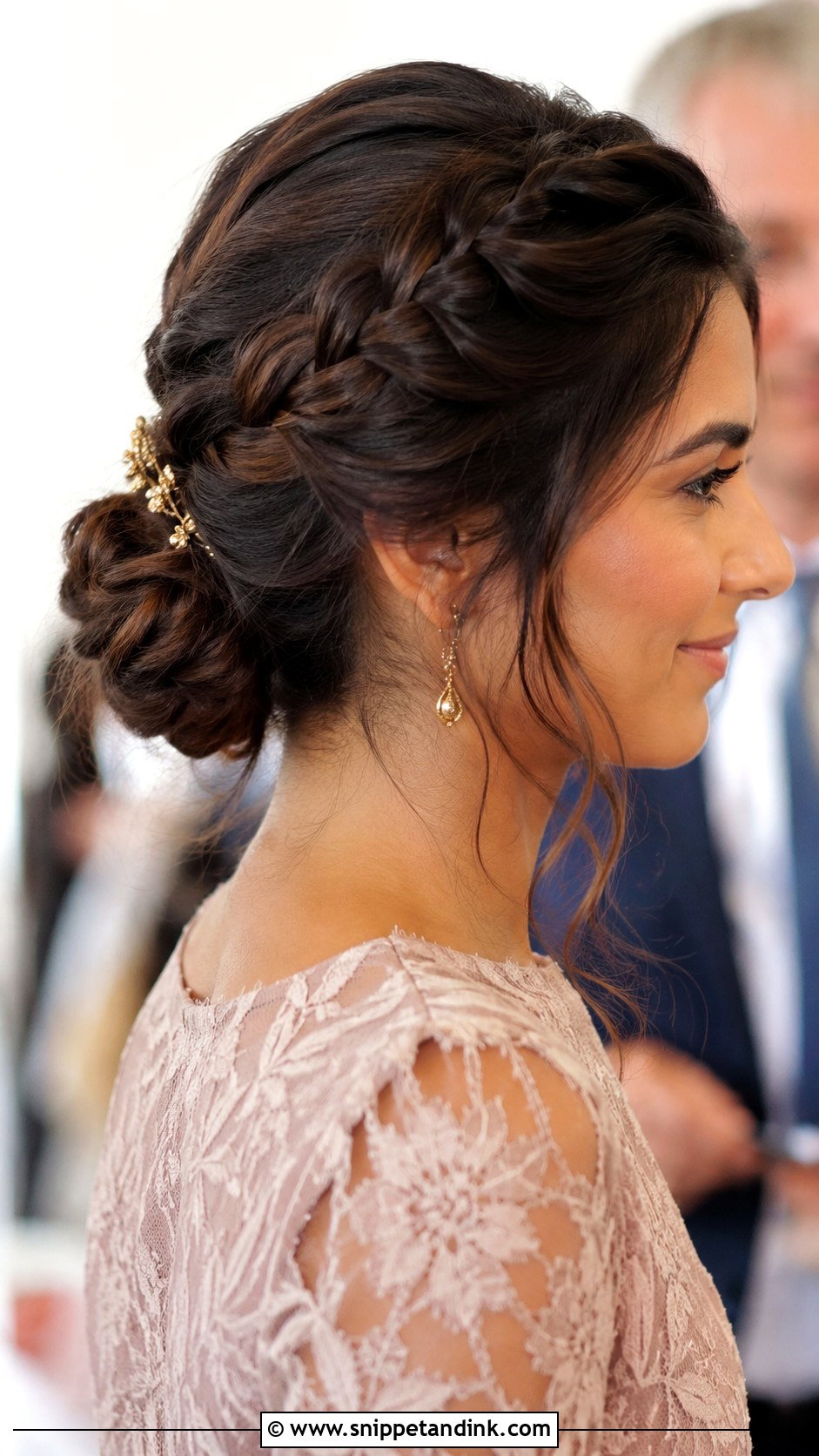 Braided Low Bun Wedding Guest Hairstyle - Snippet and Ink - 15 Summer Hairstyles for Wedding Guest