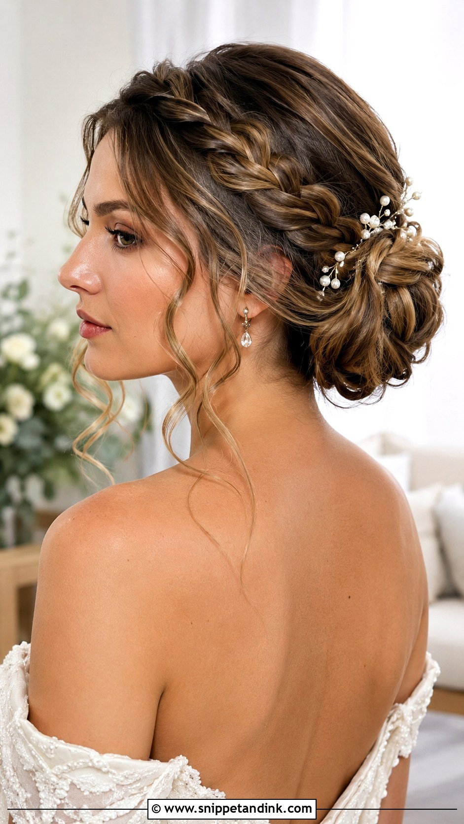 Braided Low Bun Wedding Hair With Curls - Snippet and Ink - 15 Wedding Hair with Braids and Curls
