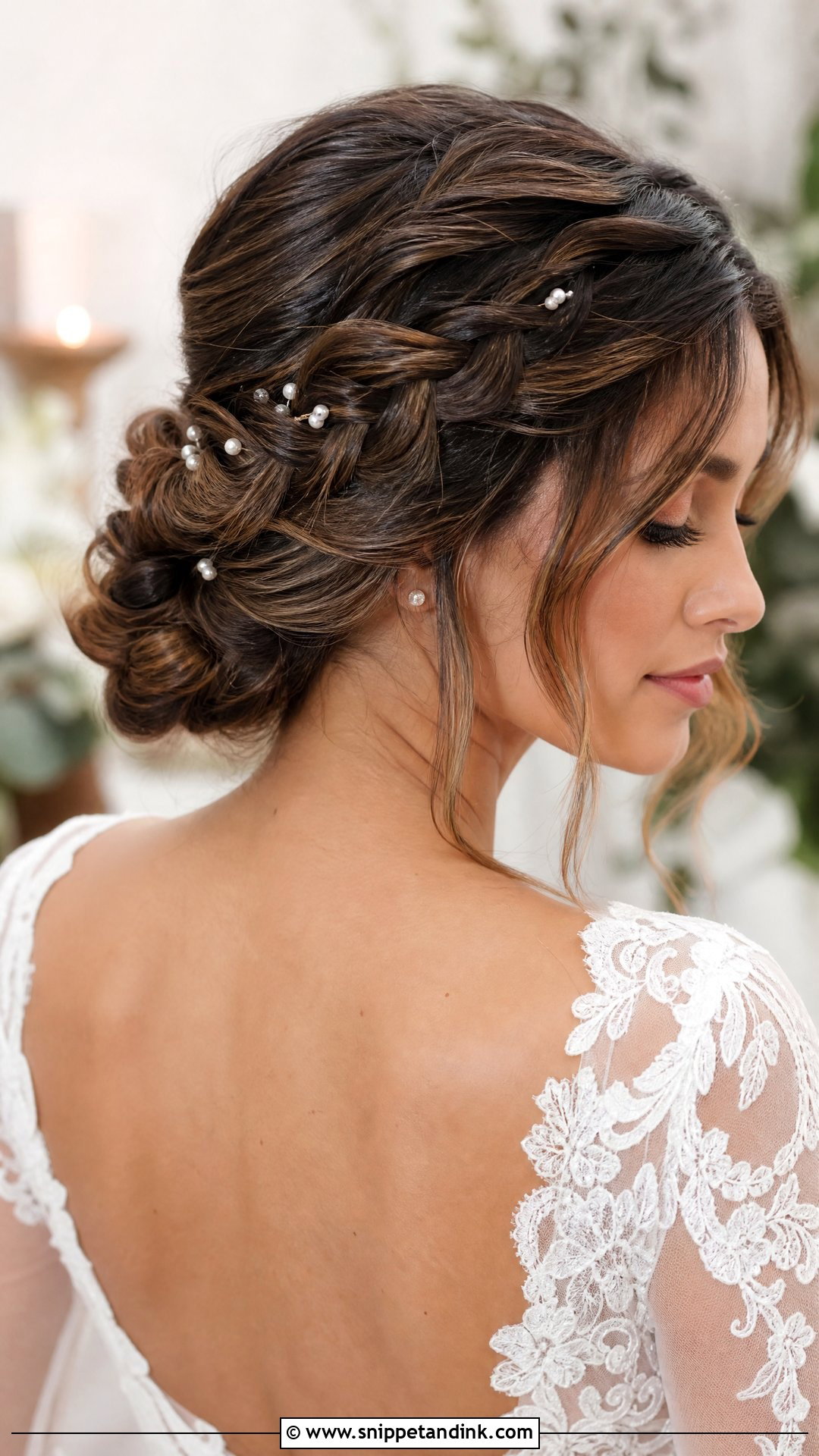 Braided Low Bun Wedding Hairstyle - Snippet and Ink - 20 Wedding Day Hairstyle Ideas