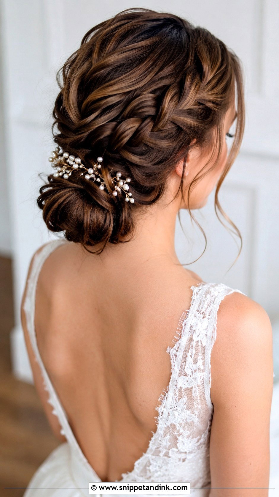 Braided Low Bun Wedding Hairstyle - Snippet and Ink - 25 Wedding Day Hairstyles