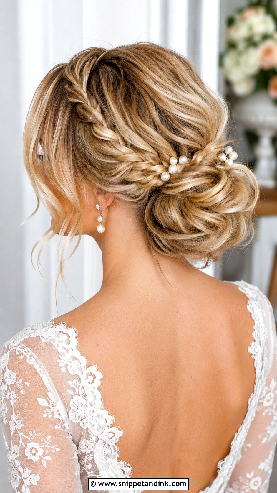 Braided Low Bun Wedding Hairstyle - Snippet and Ink - 15 Wedding Hairstyles with Braid