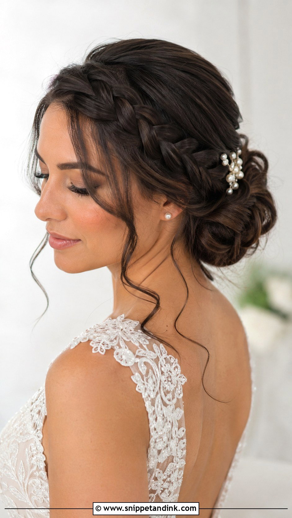 Braided Low Bun Wedding Hairstyle For Long Hair - Snippet and Ink - 20 Braid Wedding Hairstyles for Long Hair