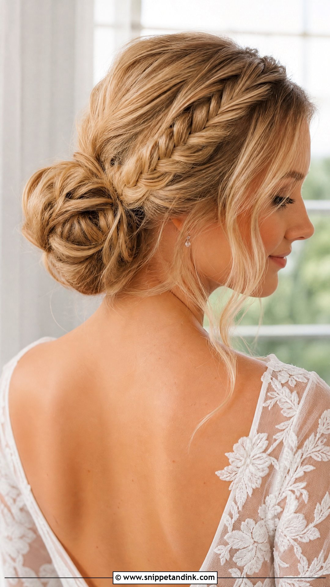 Braided Low Bun Wedding Style - Snippet and Ink - 20 Wedding Hair Braids