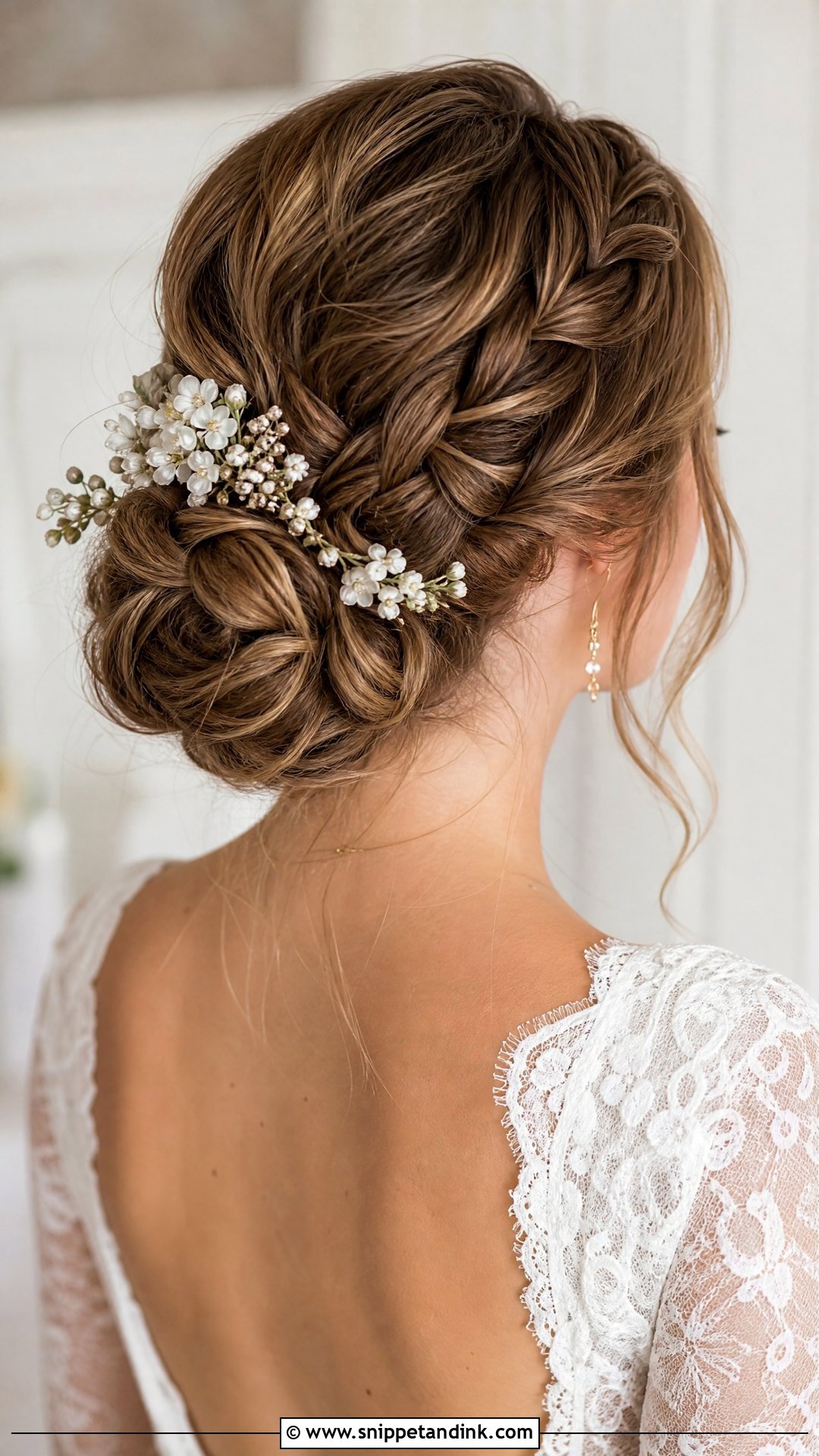 Braided Low Bun Wedding Updo - Snippet and Ink - 20 Wedding Hair Updos